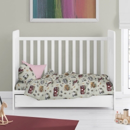 Πάπλωμα Βρεφικό Toys 47 Olive DimCol 120x160cm 100% Βαμβακερή Φανέλα