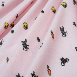 Πάνα Φανελένια Looney Tunes 39 Pink DimCol 80x80cm 100% Βαμβακερή Φανέλα