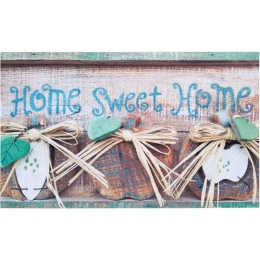 Πατάκι Εισόδου Gallery Home Sweet Home 013 45x75cm Beige-Blue Sdim 45X75
