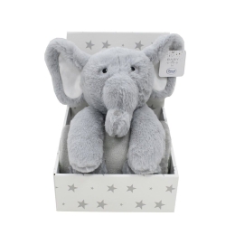 Λούτρινο Ζωάκι Elephant 03 Με Βρεφική Κουβέρτα Coral Fleece (Σετ 2τμχ) Grey DimCol Αγκαλιάς Πολυέστερ