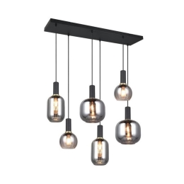 Φωτιστικό Οροφής - Ράγα Diva 319800632 92x35x150cm 6xE27 10W Chrome-Black Trio Lighting