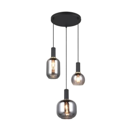 Φωτιστικό Οροφής Diva 319830332 38x30x150cm 3xE27 10W Chrome-Black Trio Lighting