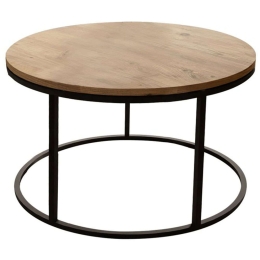 Τραπέζι Σαλονιού Drion 321-000086 Φ60x40cm Oak-Black