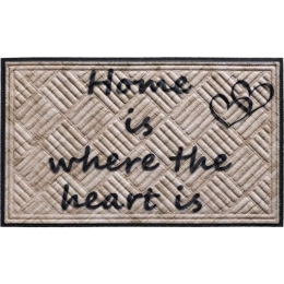 Πατάκι Εισόδου Amaron Home is Where the Heart is 002 45x75cm Beige Sdim 45X75