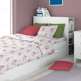 Μαξιλαροθήκη Παιδική Unicorn 208 White-Pink DimCol 50Χ70 100% Βαμβάκι