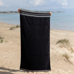 Πετσέτα Θαλάσσης Μaribelle Boho Black White Fabric Θαλάσσης 100x150cm 100% Βαμβάκι