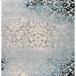 Χαλί Vintage 19242-953 Silver-Petrol Merinos 166Χ236cm