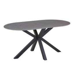 Τραπέζι Makrey 327-000030 160x90x75cm Grey Marble-Black
