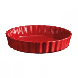 Σκεύος Τάρτας Στρόγγυλο Βαθύ Grand Cru EH346028 28cm 2Lt Red Emile Henry Κεραμικό