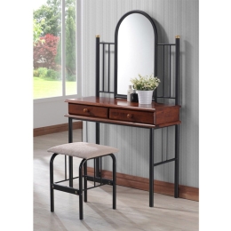Τουαλέτα Με Σκαμπό Tressa 330-000014 Black-Walnut