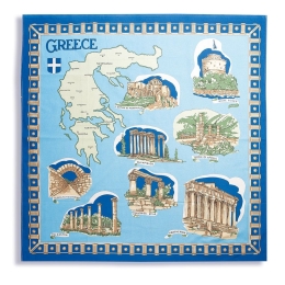 Τραπεζομάντηλο Ελλάδα Blue DimCol 130X130 100% Βαμβάκι