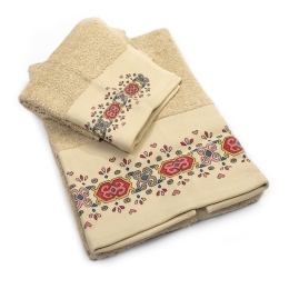 Πετσέτες Zucchi Με Στάμπα (Σετ 2τμχ) Beige DimCol Σετ Πετσέτες 60x110cm 100% Βαμβάκι