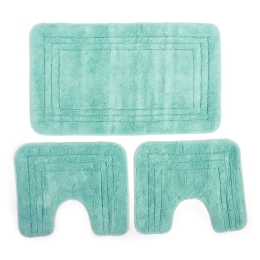 Πατάκια Μπάνιου Zucchi (Σετ 3τμχ) Light Aqua DimCol 55X90 100% Βαμβάκι