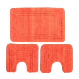 Πατάκια Μπάνιου Zucchi (Σετ 3τμχ) Orange DimCol 55X90 100% Βαμβάκι
