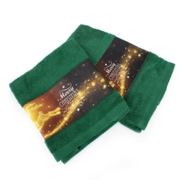 Πετσέτες Χριστουγεννιάτικες Merry Christmas (Σετ 2τμχ) Green DimCol Σετ Πετσέτες 50x90cm