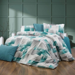Πάπλωμα Ευφημία 475 Petrol DimCol Υπέρδιπλo 220x240cm Βαμβάκι-Πολυέστερ