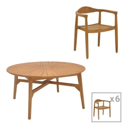 Τραπεζαρία Κήπου Ganny-Colen 340-000038 (Σετ 7Τμχ) Natural 7 Θέσεων
