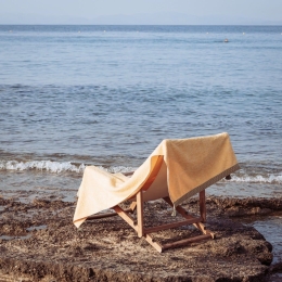 Πετσέτα Θαλάσσης Muta Yellow White Fabric Θαλάσσης 80x160cm 100% Βαμβάκι
