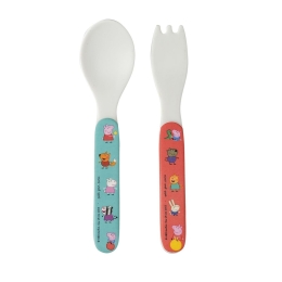 Κουταλοπίρουνο Βρεφικό Peppa Pig 52-703/10 6m+ (Σετ 2τμχ) Multi Petit Jour Paris 2 τμχ Μελαμίνη
