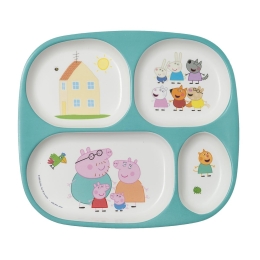 Δίσκος Φαγητού Παιδικός Με 4 Χωρίσματα Peppa Pig 52-935/10 21x24 6m+ Multi Petit Jour Paris 1 τμχ Μελαμίνη