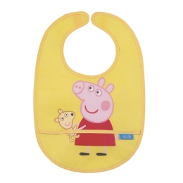 Σαλιάρα Αδιάβροχη Με Τσέπη Peppa Pig 52-617/10 25,5Χ38 Yellow-Pink Petit Jour Paris 25,5x38cm Βαμβάκι