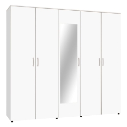 Ντουλάπα Πεντάφυλλη Luna 220x52x200cm White Πεντάφυλλη