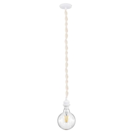 Φωτιστικό Οροφής Μακραμέ Shaqra 36215 E27 Φ4x110cm White GloboStar
