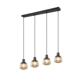 Φωτιστικό Οροφής - Ράγα Tarifa 362800432 90x15x150cm 4xE27 25W Chrome-Black Trio Lighting