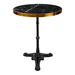 Τραπέζι Στρογγυλό Andeket 366-000008 Φ57x72cm Marble Black-Gold