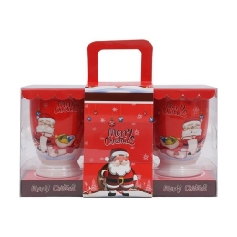 Κούπα Χριστουγεννιάτικη Santa Claus (Σετ 2Τμχ) 372-223-080 8,5x11cm Multi