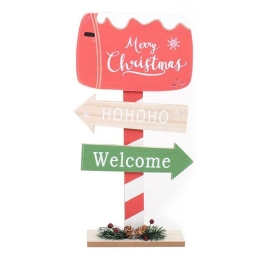 Χριστουγεννιάτικο Διακοσμητικό Merry Xmas-Welcome 372-99-234 22x6x43cm Multi