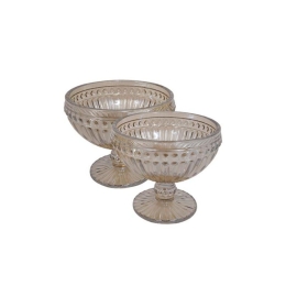 Μπωλ Γυάλινο Μπωλ Παγωτού Stripe Σετ 6 Τμχ Beige 373-00-549 Γυαλί
