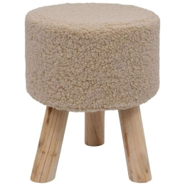 Σκαμπό 373-223-223 28x34cm Beige-Natural