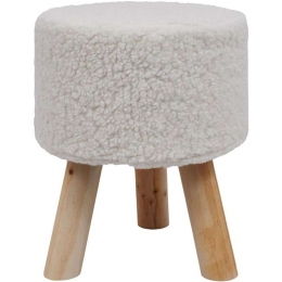 Σκαμπό 373-223-882 28x34cm White-Natural