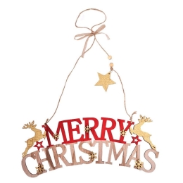 Χριστουγεννιάτικο Διακοσμητικό Κρεμαστό Merry Christmas 373-82-630 31x10cm Multi