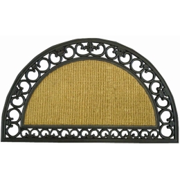 Πατάκι Εισόδου Gazelle 200 Half Round 45X75cm Beige-Black Sdim 45X75