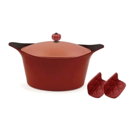 Κατσαρόλα Βαθιά Αντικολλητική Cocotte MJC28PKRGEN 28cm 7Lt Red Cookut 28cm Αλουμίνιο