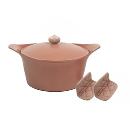 Κατσαρόλα Βαθιά Αντικολλητική Cocotte MJC28PKROEN 28cm 7Lt Pink Cookut 28cm Αλουμίνιο