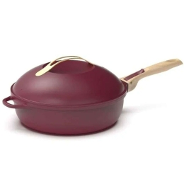 Τηγάνι Αντικολλητικό Με Καπάκι Fabulous FAB28RG 28cm 4,5lt Bordo Cookut 28cm