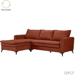 Καναπές Scandalo Αναστρέψιμη Γωνία 71-0122 265x188x99cm Terracotta