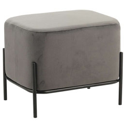 Σκαμπό Bella/L 40.0146 48x37x39cm Βελούδινο Grey Zita Plus
