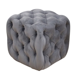 Σκαμπό Astra Velvet 40.0161 45x45x45cm Grey Zita Plus