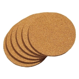 Σουβέρ Στρογγυλά (Σετ 6Τμχ) 62747 Φ10cm Natural Kesper Φελλός