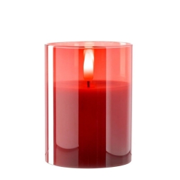 Κηροπήγιο Led Autentico 040902L 10x8cm Red Leonardo