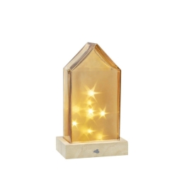 Χριστουγεννιάτικο Διακοσμητικό Σπιτάκι Magico Led 047095L 22cm Amber Leonardo