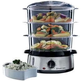 Ατμομάγειρας 3 Επιπέδων Cook 20914036002 9lt 800W Silver-Black Russell Hobbs Ανοξείδωτο Ατσάλι