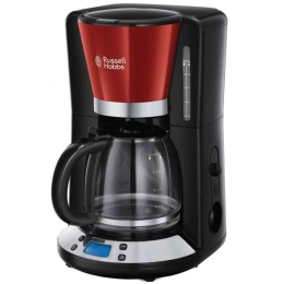 Καφετιέρα Γαλλικού Με Οθόνη Lcd Colours Plus 24031-56 1,25lt 1000W Black-Red Russell Hobbs Ατσάλι,Πλαστικό