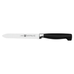 Μαχαίρι Γενικής Χρήσης ****Vier Sterne 31070-131 13/10,3cm Black-Silver Zwilling Ανοξείδωτο Ατσάλι