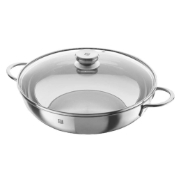 Τηγάνι Wok Με Γυάλινο Καπάκι Nova 40109-327 32cm Inox Zwilling 32cm Ανοξείδωτο Ατσάλι