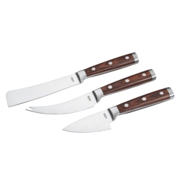 Μαχαίρια Τυριού Sardo (Σετ 3Τμχ) 294255 Silver-Brown Cilio Ανοξείδωτο Ατσάλι